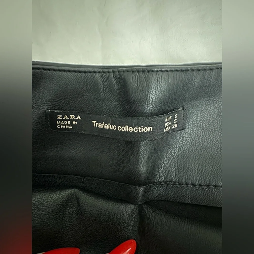 Leather mini skirt